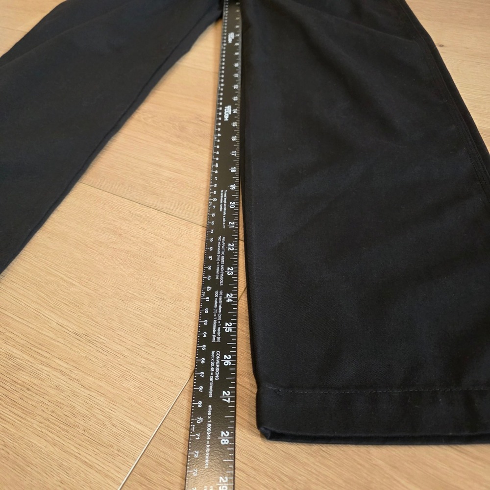 Los Angeles Apparel Black Poly Cotton Twill Pants Fits 27x28 High Rise Wide Leg - Picture 6 of 9